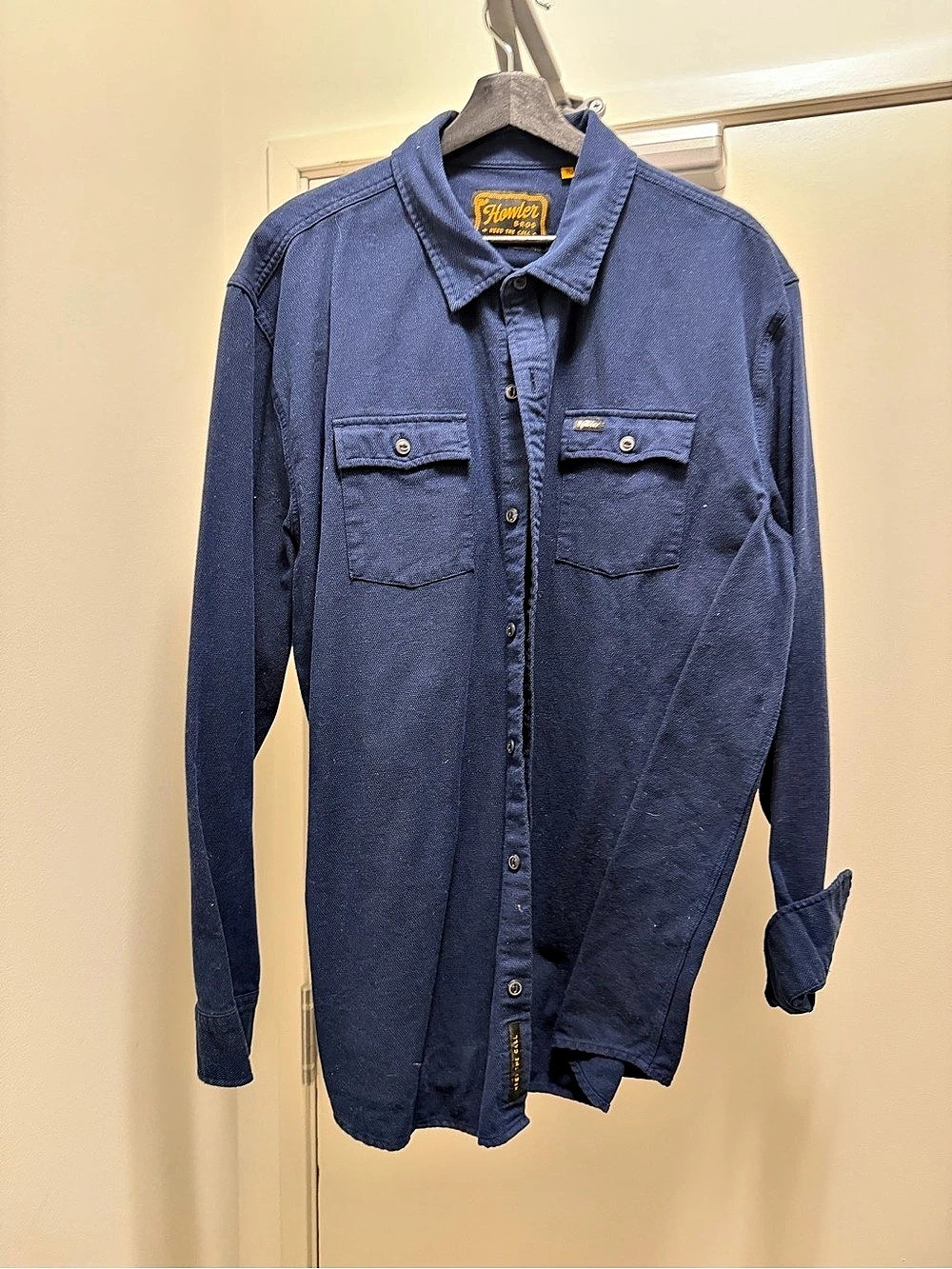 Howler Bros Men's Cotton Button Down in Blue Size XL